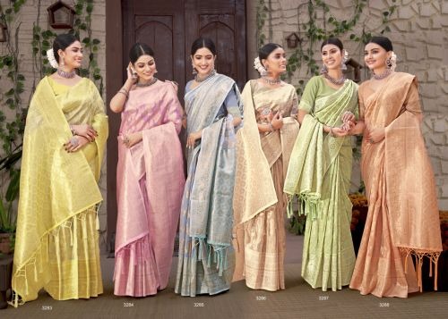 Sangam Anjani Cotton Organza Weaving Rich Sarees Collection